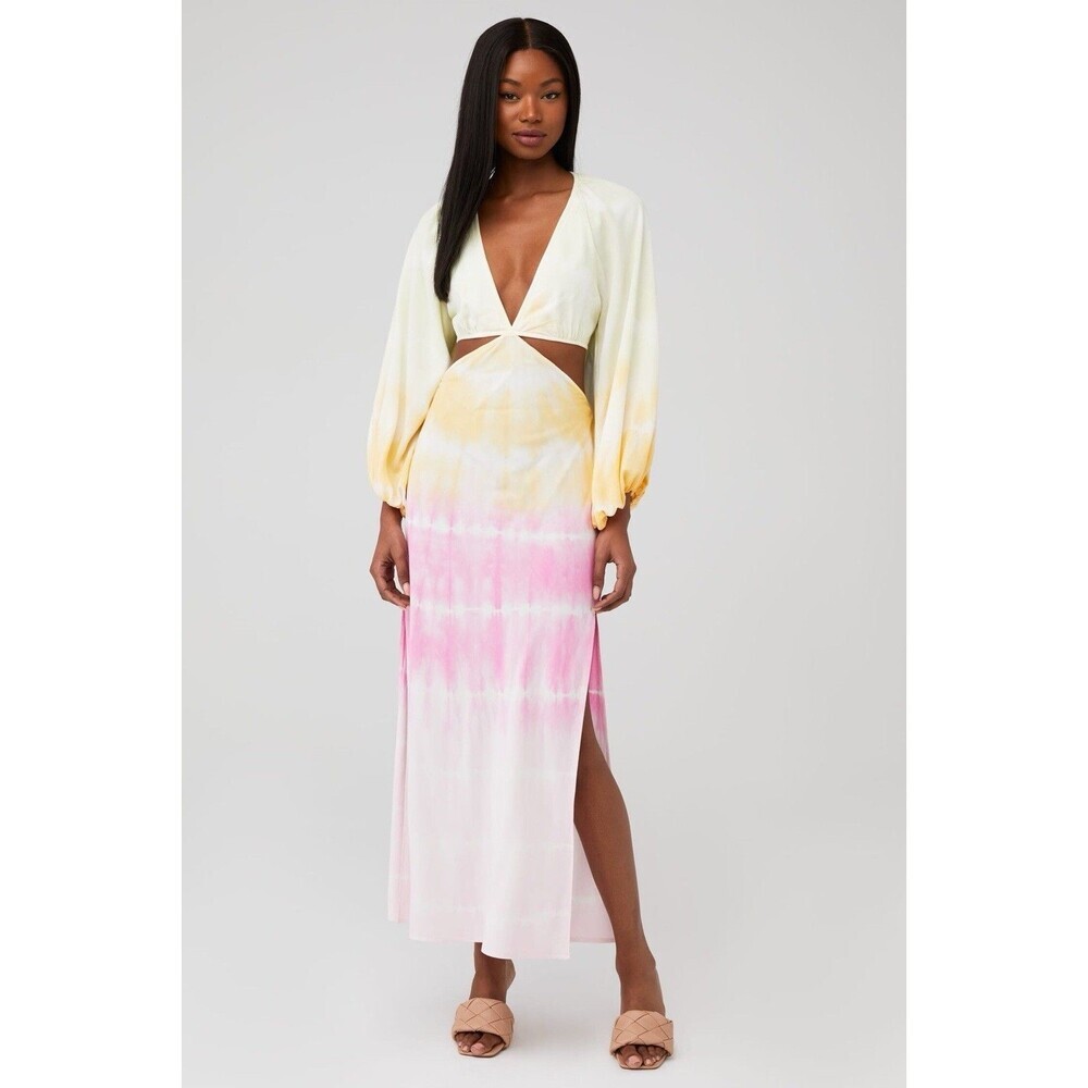 Jen's Pirate Booty Rio Sonora Rainbow Lightning Tie Dye Cut-Out Dress Women XS